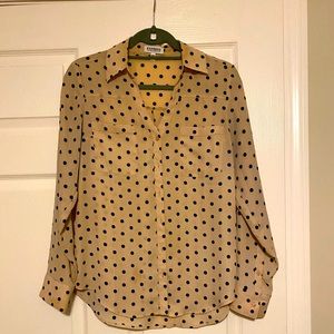 Express Beige Polka Dot Portofino Shirt